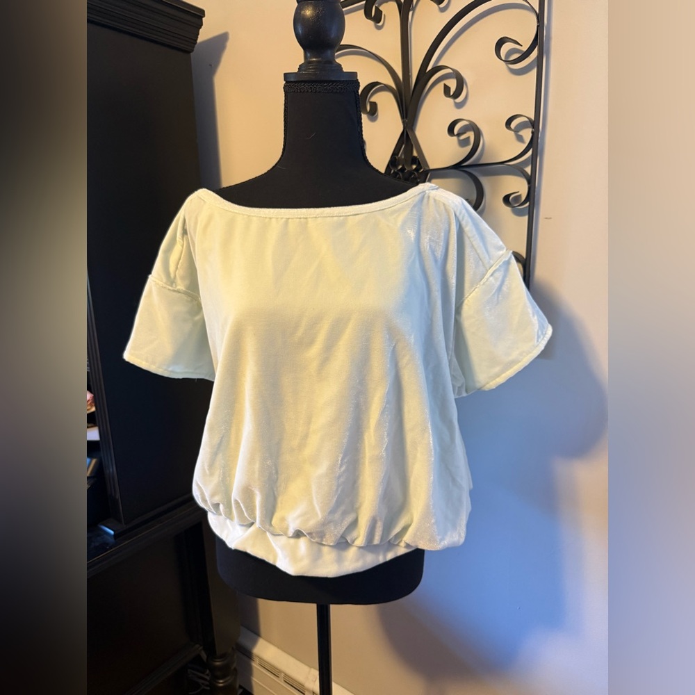 Free people Elegant Off-Shoulder mint Top. NWT